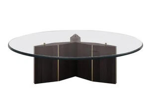 LORCA - Round low tempered glass coffee table for living room - Coffee table by Casa Magna