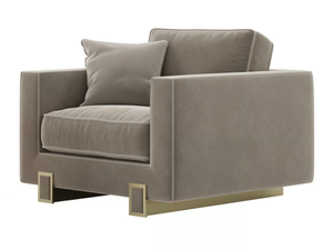 LUSO - Sled base velvet armchair with armrests - Armchair by Casa Magna