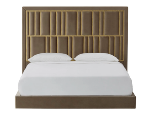 NERUDA - Suspended fabric bed with high and upholstered headboard - Bed frame by Casa Magna