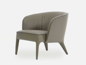MARINELLA - Leather easy chair with armrests - Armchair by Casa