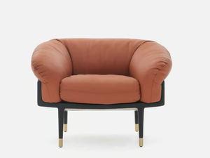 MORGANO - Leather armchair with armrests - Armchair by Casa