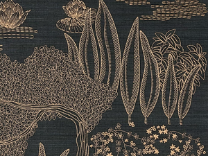 HASU - Embroidered sisal wall fabric - Wallcovering by CASAMANCE