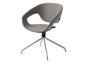 VAD GIREVOLE IMBOTTITA - Swivel upholstered trestle-based chair - Chair by Casamania & Horm