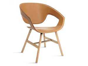 VAD WOOD CUOIETTO - Tanned leather chair with armrests - Chair by Casamania & Horm