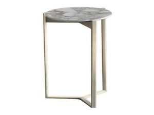 ARNE - Round marble coffee table with metal frame - Coffee table by Casamilano