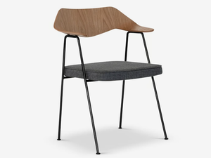 675 - Fabric and veneered wood chair with armrests - Chair by Case