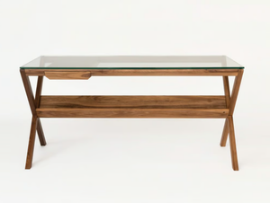 COVET - Rectangular walnut writing desk with drawers - Desk by Case