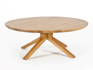 CROSS - Round oak coffee table - Coffee table by Case