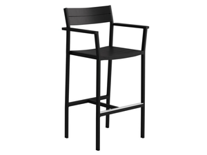 EOS - High powder coated aluminium stool with back - Stool by Case