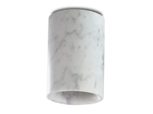 SOLID CYLINDRICAL - LED round ceiling Carrara marble spotlight - Functional light by Case