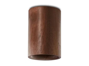 SOLID CYLINDRICAL - LED round ceiling walnut spotlight - Functional light by Case