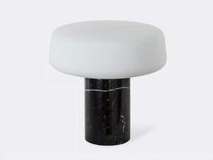 SOLID - LED Nero Marquina marble table lamp - Table lamp by Case