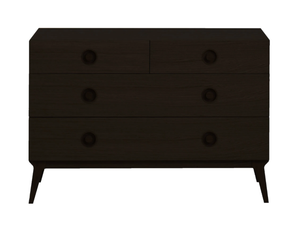 VALENTINE - Black stain chest of drawers - drawer by Case