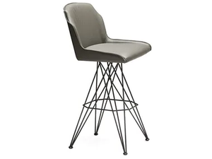 FLAMINIO - Swivel high leather stool - Stool by Cattelan Italia