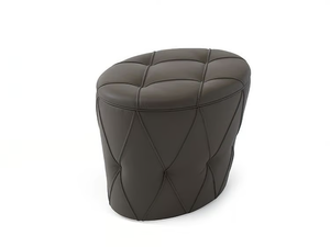 PINKO - Oval tufted leather pouf - Pouf by Cattelan Italia