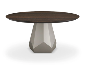 ZERMATT WOOD - Round steel and wood table - Table by Cattelan Italia