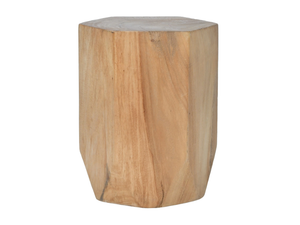 BREAKE - Low stool / hexagonal Suar wood garden side table - Side table by CBdesign