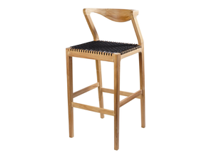 KIM - High teak barstool with back - Stool by CBdesign