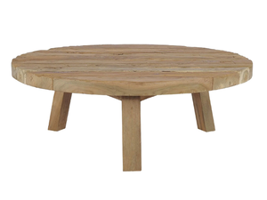 RUSTIC - Round low teak garden side table - Side table by CBdesign