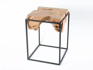 RUSTIC - Square teak garden side table - Side table by CBdesign