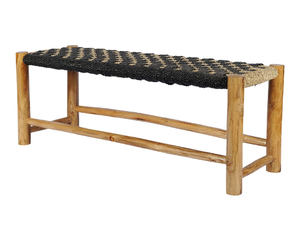 SAUVAGE - Teak and synthetic rope garden bench - Bench by CBdesign