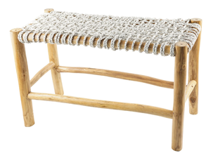 THEO - Teak and rope garden bench - Bench by CBdesign