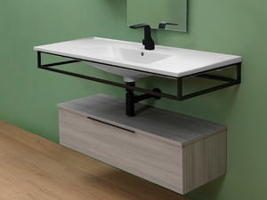 BLOOM - Wall-mounted washbasin with towel rail - Washbasin by Ceramica Flaminia