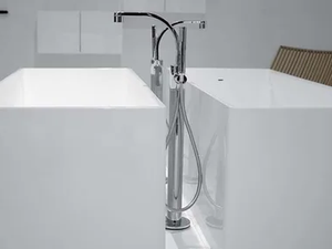 ONE - Floor standing single handle bathtub mixer with hand shower - Tap by Ceramica Flaminia