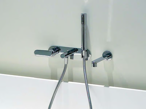 ONE - Wall-mounted single handle bathtub mixer with hand shower - Tap by Ceramica Flaminia