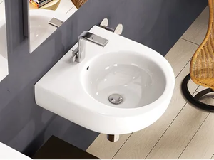 PASS - Wall-mounted ceramic handrinse basin with overflow round - Washbasin by Ceramica Flaminia