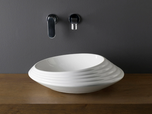 SPIRE+ - Countertop single ceramic washbasin - Washbasin by Ceramica Flaminia