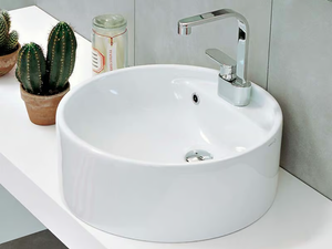 TWIN SET 52 - Countertop single round ceramic washbasin - Washbasin by Ceramica Flaminia