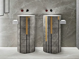 CAPSULE N.1 102 - Freestanding round Solid Surface washbasin - Washbasin by Cerasa