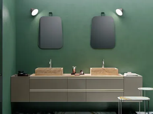 CARTABIANCA - Double wooden vanity unit with drawers - Washbasin cabinet by Cerasa