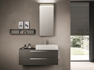 CARTABIANCA - Wall-mounted engineered wood vanity unit with drawers - Washbasin cabinet by Cerasa