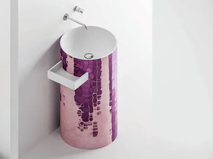 COLONNA CAPSULE N.1 106 - Freestanding round Solid Surface washbasin - Washbasin by Cerasa