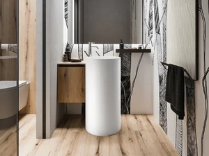 COLONNA CAPSULE N.1 110 - Freestanding round Solid Surface washbasin - Washbasin by Cerasa