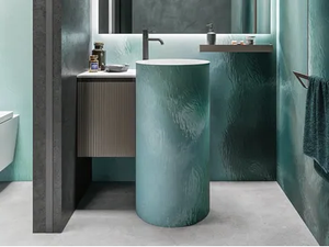 COLONNA CAPSULE N.1 18 - Freestanding round Solid Surface washbasin - Washbasin by Cerasa