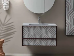 DES CAPSULE N.1 57 - Wall-mounted vanity unit with drawers - Washbasin cabinet by Cerasa