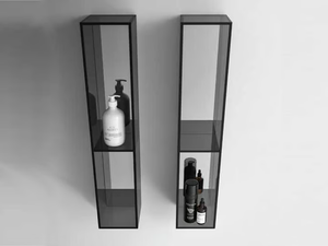 NEROLAB - Open suspended glass bathroom wall cabinet - Cabinet by Cerasa