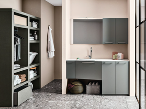 REGOLA COMP.8 - Sectional wooden laundry room cabinet - Cabinet by Cerasa