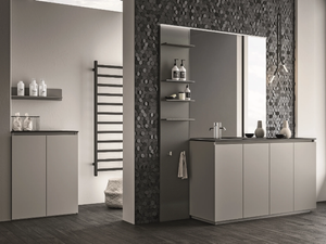 SEGNO - Melamine-faced chipboard vanity unit with drawers - Washbasin cabinet by Cerasa