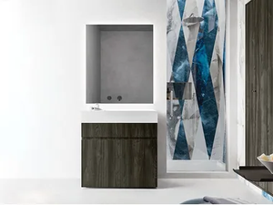 SINGLE CAPSULE N.1 11 - Floor-standing melamine-faced chipboard vanity unit - Washbasin cabinet by Cerasa