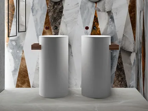 TOTEM CAPSULE N.1 12 - Freestanding round Solid Surface washbasin - Washbasin by Cerasa