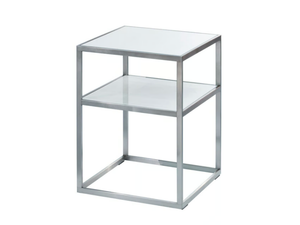 CAMEO - Square glass and steel coffee table with storage space - Coffee table by Christine Kröncke Interior Design
