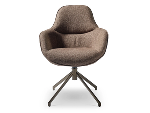 MINA - Trestle-based swivel fabric chair with armrests - Chair by Christine Kröncke Interior Design