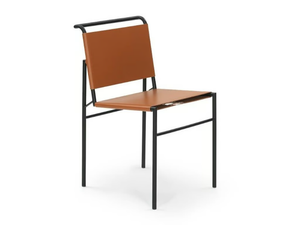 ROQUEBRUNE - Tanned leather chair with steel structure - Chair by ClassiCon
