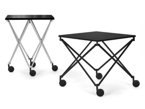 SAX - Height-adjustable crystal and steel coffee table with castors - Coffee table by ClassiCon