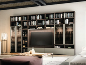 DAY SYSTEM 02 - Wall-mounted bookcase with TV stand with drawers - Cabinet by Composit