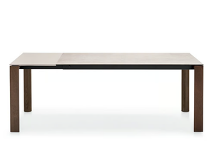DORIAN - Extending table with glass ceramic top and wooden legs - Table by Connubia